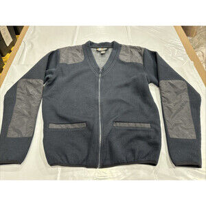 Chicago Uniform Company Sweater Men's Medium Navy Fleece Full Zip Cozy CEB164